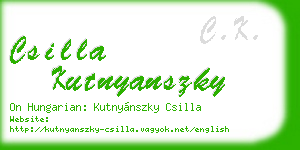 csilla kutnyanszky business card