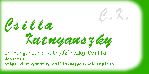 csilla kutnyanszky business card